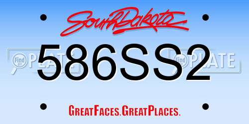 586SS2 South Dakota License Plate