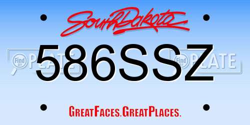 586SSZ South Dakota License Plate