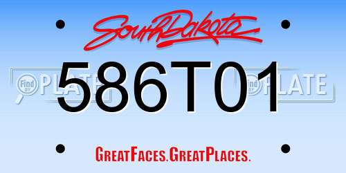 586T01 South Dakota License Plate