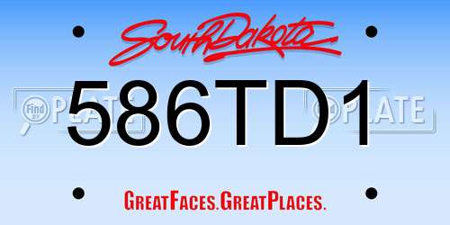 586TD1 South Dakota License Plate