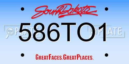 586TO1 South Dakota License Plate