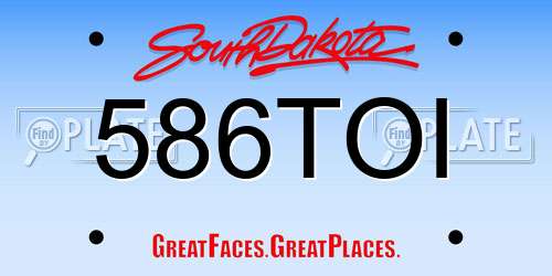 586TOI South Dakota License Plate