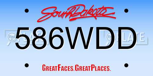 586WDD South Dakota License Plate