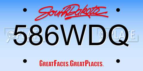 586WDQ South Dakota License Plate
