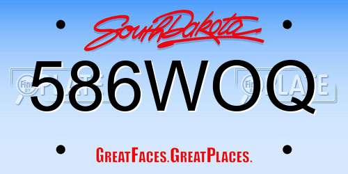 586WOQ South Dakota License Plate
