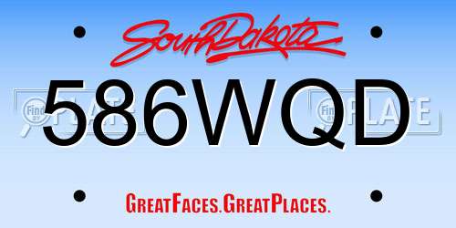 586WQD South Dakota License Plate