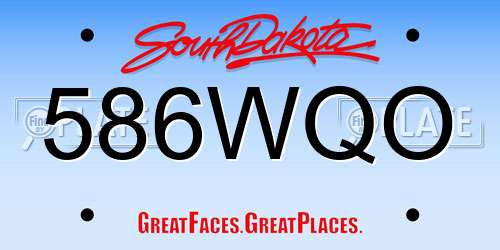 586WQO South Dakota License Plate