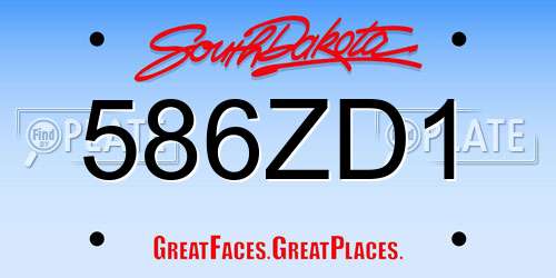586ZD1 South Dakota License Plate