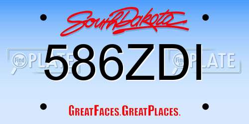 586ZDI South Dakota License Plate