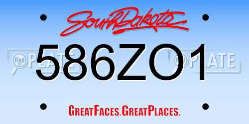 586ZO1 South Dakota License Plate