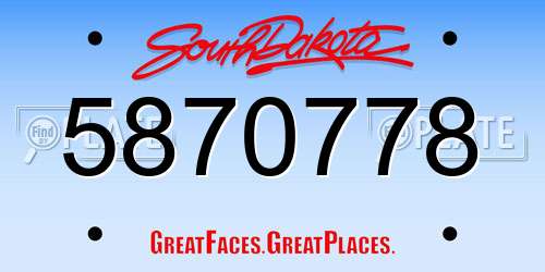 5870778 South Dakota License Plate