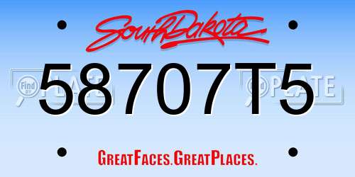 58707T5 South Dakota License Plate