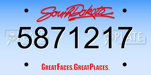 5871217 South Dakota License Plate