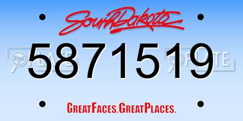 5871519 South Dakota License Plate