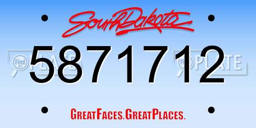 5871712 South Dakota License Plate