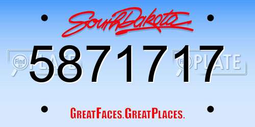 5871717 South Dakota License Plate
