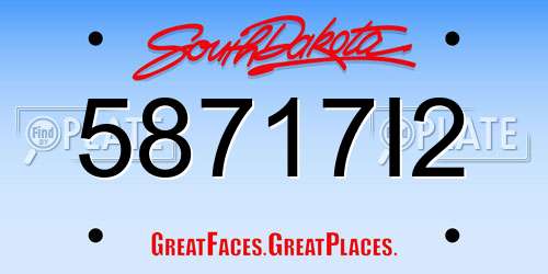 58717I2 South Dakota License Plate
