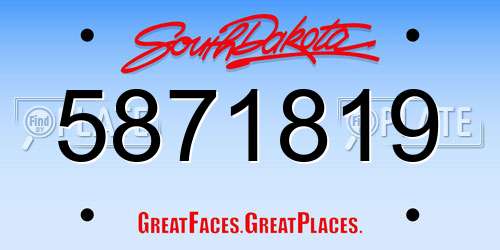 5871819 South Dakota License Plate