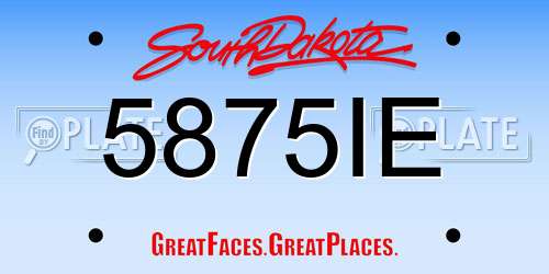 5875IE South Dakota License Plate