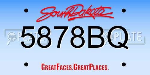 5878BQ South Dakota License Plate
