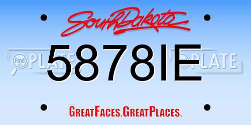 5878IE South Dakota License Plate