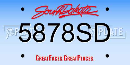 5878SD South Dakota License Plate