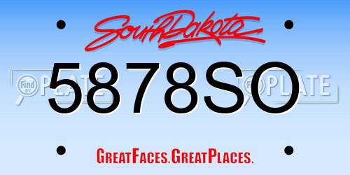 5878SO South Dakota License Plate