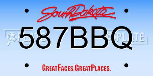 587BBQ South Dakota License Plate