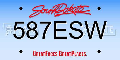 587ESW South Dakota License Plate