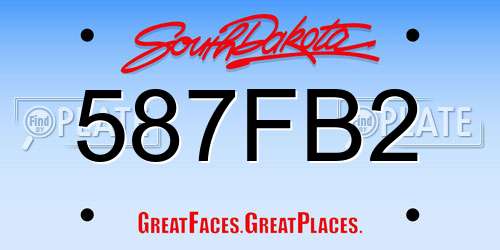 587FB2 South Dakota License Plate