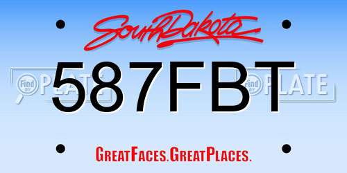 587FBT South Dakota License Plate