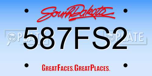 587FS2 South Dakota License Plate