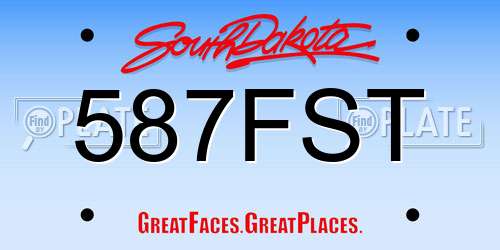 587FST South Dakota License Plate
