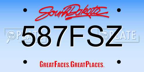 587FSZ South Dakota License Plate
