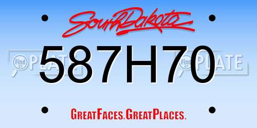 587H70 South Dakota License Plate