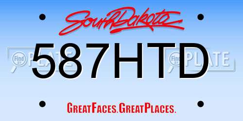 587HTD South Dakota License Plate
