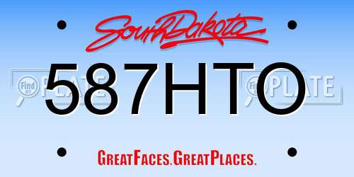 587HTO South Dakota License Plate