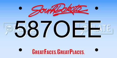 587OEE South Dakota License Plate