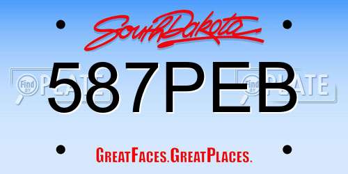 587PEB South Dakota License Plate