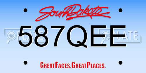 587QEE South Dakota License Plate