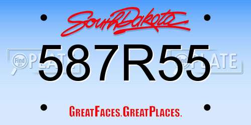 587R55 South Dakota License Plate