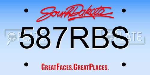 587RBS South Dakota License Plate
