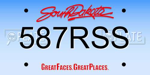 587RSS South Dakota License Plate