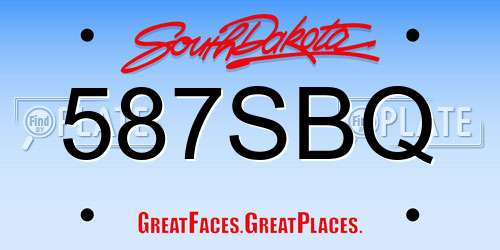 587SBQ South Dakota License Plate