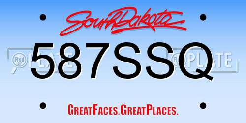 587SSQ South Dakota License Plate