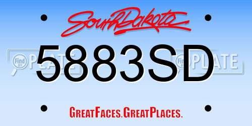 5883SD South Dakota License Plate
