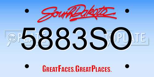 5883SO South Dakota License Plate