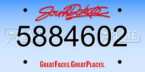 5884602 South Dakota License Plate