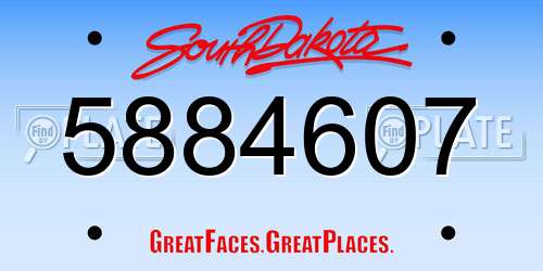 5884607 South Dakota License Plate