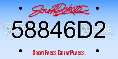 58846D2 South Dakota License Plate
